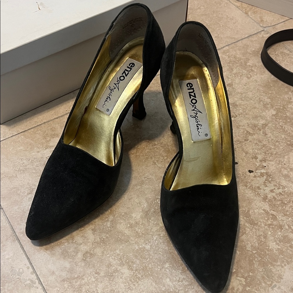Enzo Angiolini Black Suede Heels